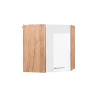 Szafki kuchenne - Vicco Szafka wisząca narożna R-Line, Biały wysoki połysk, 57 cm - miniaturka - grafika 1