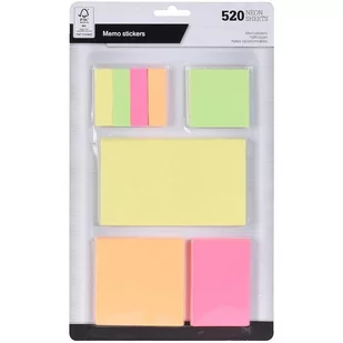Writewell Karteczki MEMO neonowe kolorowe samoprzylepne zestaw komplet karteczek 520 sztuk - Gadżety  do biura - miniaturka - grafika 1