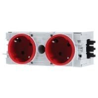 hager polo Gniazdo Schuko 2-kr-45st.wtyk zacisk C-Prof czer GS20103020
