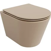 Miski WC - Mexen Rico Miska Wc Rimless Z Deską Wolnoopadającą Slim, Duroplast, Cappuccino Mat - 30724064 - miniaturka - grafika 1