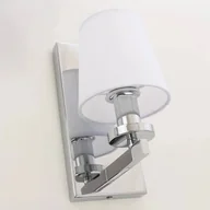 Lampy ścienne - EVO LAMPA ścienna EVO W01014WH abażurowa OPRAWA kinkiet chrom biały EVO W01014WH - miniaturka - grafika 1