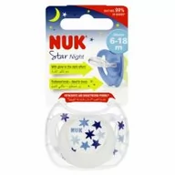 Smoczki uspokajające - Nuk Smoczek uspokajający silikonowy 6-18 m Star Night 10736752 - miniaturka - grafika 1