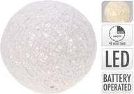Ozdoby bożonarodzeniowe - Lumarko Kula 20led 20cm Biała Błyszcząca - miniaturka - grafika 1