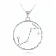 Naszyjniki - MINET Srebrny naszyjnik Stars Zodiac SKORPION Czech Crystal - miniaturka - grafika 1