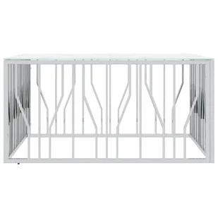 Stolik kawowy, srebrny, 100x100x50 cm, stal nierdzewna i szkło Lumarko! - Ławy i stoliki kawowe - miniaturka - grafika 5