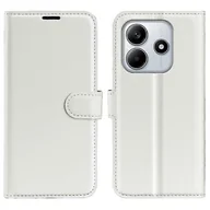Portfele - Kompatybilny z Xiaomi Redmi Note 14 4G Case Litchi Texture Odporny na wstrząsy skórzany portfel Pokrowiec na telefon Biały - miniaturka - grafika 1