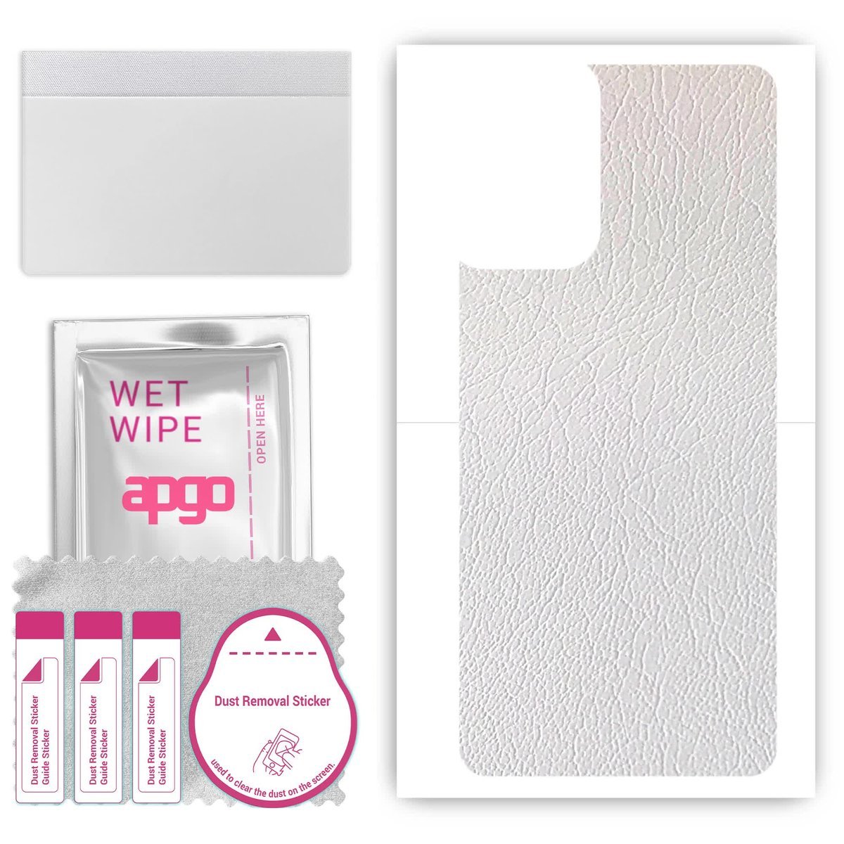 Folia naklejka skórka strukturalna na TYŁ do Motorola Moto G Play Gen 3 - Skóra Biała - apgo SKINS