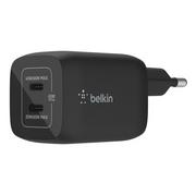 Ładowarki do telefonów - BELKIN WALL CHARGER DUAL USB-C PD 65W PPS GAN BLK - miniaturka - grafika 1
