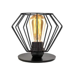 Czarna mała lampka nocna z drucianym kloszem do sypialni NOGOYA LOFT - Lampy stojące - miniaturka - grafika 1