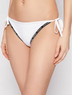 Stroje kąpielowe - Calvin Klein Swimwear Dół od bikini KW0KW01326 Biały - grafika 1