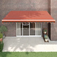 Markizy - vidaXL Zwijana markiza, pomarańcz i brąz, 4x3 m, tkanina i aluminium - miniaturka - grafika 1
