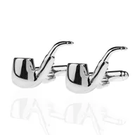 Spinki do mankietów i krawatów - Spinki do mankietów tematyczne fajka EM 26 - EM Men's Accessories - miniaturka - grafika 1