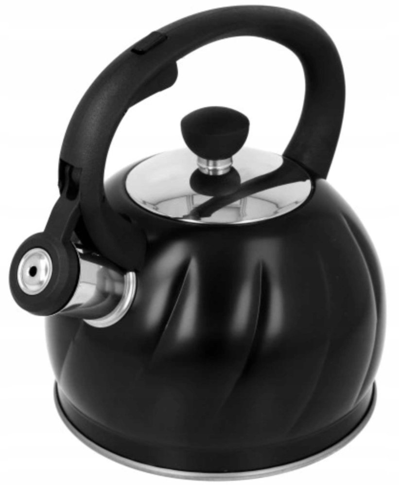 Brunbeste Czajnik na gaz stalowy z gwizdkiem 1.8L indukcja czarny BRUNBESTE BB-2386