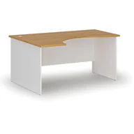 Biurka - Biurko narożne PRIMO WHITE, 1600 x 1200 mm, lewe, biały/buk - miniaturka - grafika 1