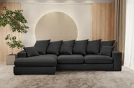 Narożniki - Sofa w kształcie L GABON narożnik z funkcją spania Riviera grafitowy lewy - miniaturka - grafika 1