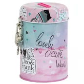 Skarbonki - Skarbonka metalowa, Walec 8x11, Cleo I Frank, 35 Derf Fo - miniaturka - grafika 1