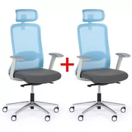 Fotele i krzesła biurowe - Krzesło biurowe JAMES 1+1 GRATIS, niebieski - miniaturka - grafika 1