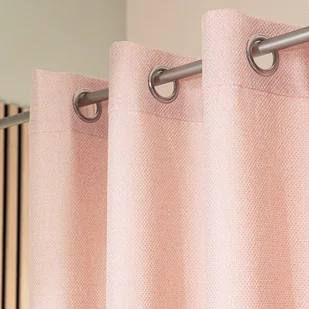 Zasłona gotowa do salonu na przelotkach, kolor pudrowy róż, rozmiar 140x250 cm, Molly - Zasłony - miniaturka - grafika 1