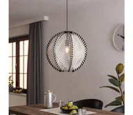 Lampy sufitowe - Eglo 44006 - Żyrandol na lince WAVERTON 1xE27/40W/230V śr. 48 cm biały/czarny - miniaturka - grafika 1