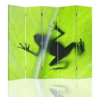 Parawany - Parawan pokojowy FEEBY, Żaba na zielonym lisciu, Obrotowy 180x170cm 5-częściowy - miniaturka - grafika 1