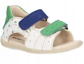 Buty dla dziewczynek - Kickers Sandałki Dziecięce Skórzane Z Zapięciem Na Rzepy 18 J1A - miniaturka - grafika 1