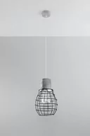 Lampy sufitowe - Sollux Lighting Industrialna LAMPA wisząca SL.285 druciana OPRAWA zwis drut cement beton czarny szary - miniaturka - grafika 1