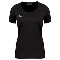 Koszulki i topy damskie - Kappa Kappa Damski T-shirt Fania Techniczny, czarny, 12Y 304TP50_913_12Y - miniaturka - grafika 1