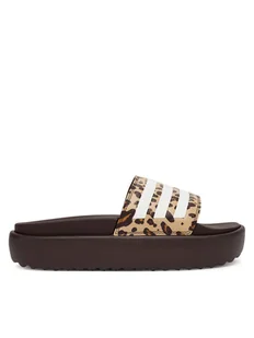 adidas Klapki adilette Platform Slides JR9234 Brązowy - Klapki i japonki damskie - miniaturka - grafika 1