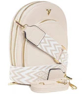 Torebki damskie - Mała stylowa mini torebka zaokrąglona 3 komory 2 paski - miniaturka - grafika 1