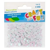 Pozostałe akcesoria dla plastyków - Craft with Fun Cekiny Krem Guzik 8mm Biale Pbh 40/400 - miniaturka - grafika 1