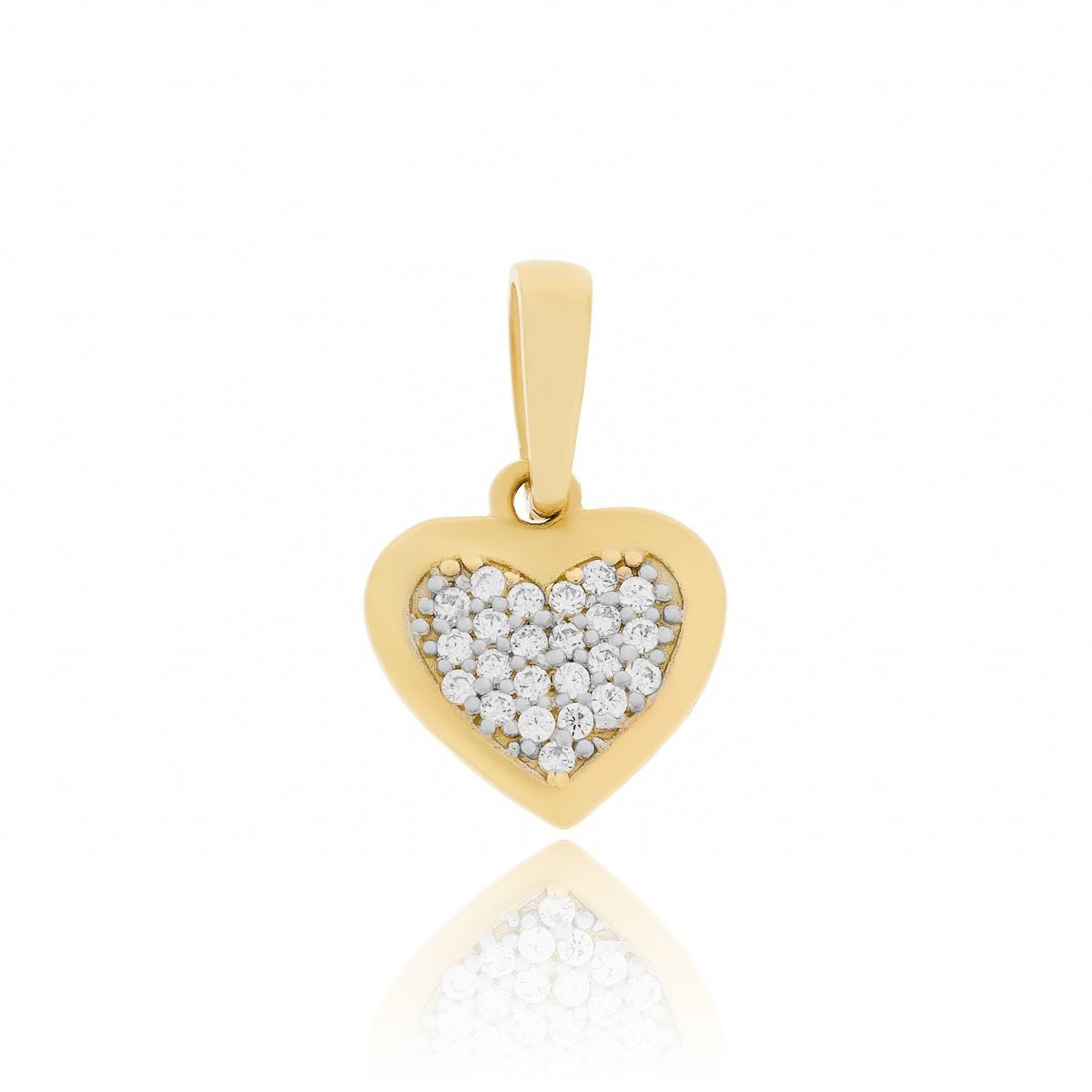Złota zawieszka Serce z cyrkoniami pr. 585