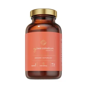 MyBestPharm MyBestColostrum suplement diety na odporność dla dzieci i dorosłych Malina 90g - Przeziębienie i grypa - miniaturka - grafika 1