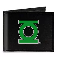 Portfele - Klamra w dół uniseks płótno dwukrotnie składany portfel - zielona latarnia logo zbliżenie czarny/gr - miniaturka - grafika 1