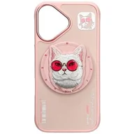 Etui i futerały do telefonów - Etui NIMMY Glasses Cool Cat MagSafe do Apple iPhone 16 Różowy - miniaturka - grafika 1