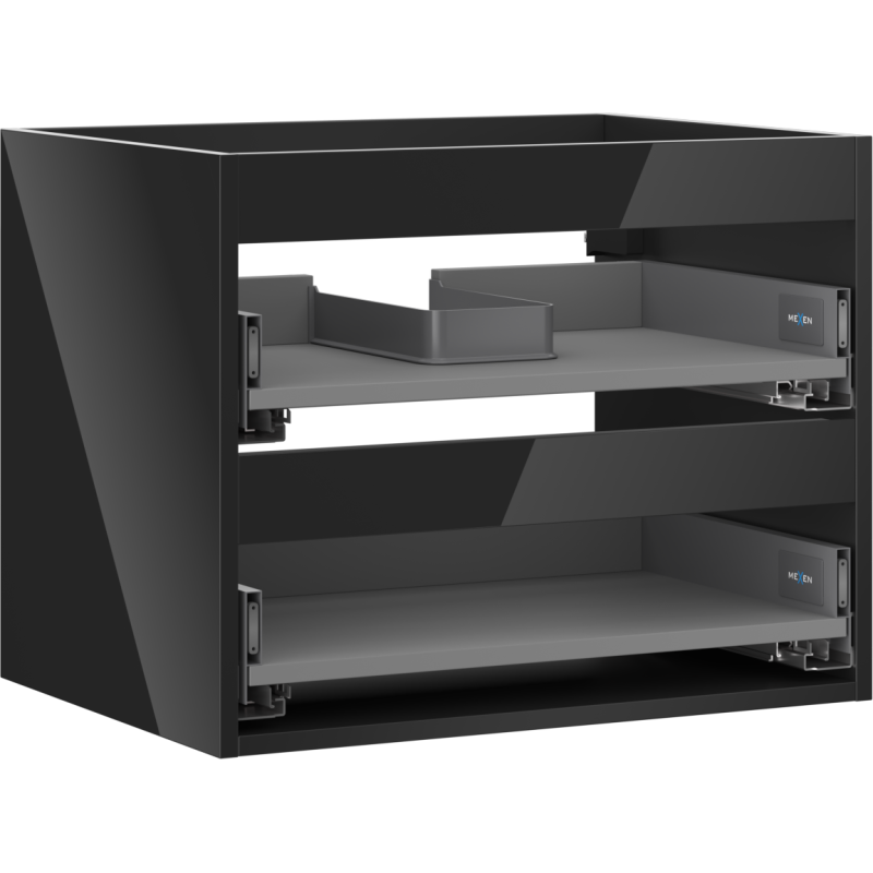 Mexen Box-A korpus szafki podumywalkowej 60 cm, 2 szuflady, czarny połysk - 91AX0-0600-470-2-70