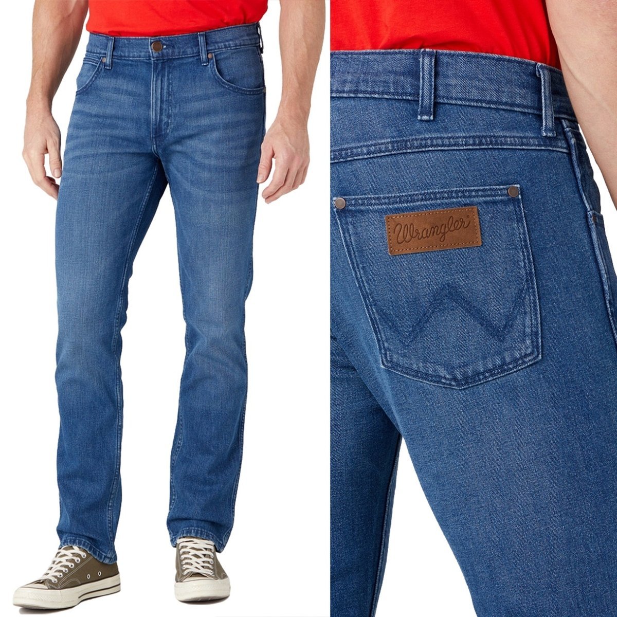Wrangler GREENSBORO Aries Blue DżINS PROSTE CIEMNE SPODNIE JEANSOWE W32 L32
