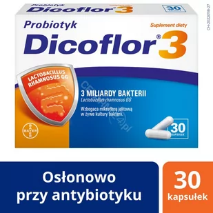 Bayer SP. Z O.O. Dicoflor 3 30 kapsułek 3736042 - Układ pokarmowy - miniaturka - grafika 1