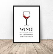 Plakaty - Plakat do kuchni Wino i sałata - miniaturka - grafika 1