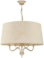 Lampy sufitowe - LAMPA WISZĄCA kremowy abażur złote wykończenie styl klasyczny SOFIA SI 1 Jupiter - miniaturka - grafika 1