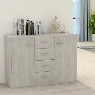 vidaXL Szafka, betonowa szarość, 88 x 30 x 75 cm, płyta wiórowa vidaXL - Szafki do salonu - miniaturka - grafika 1