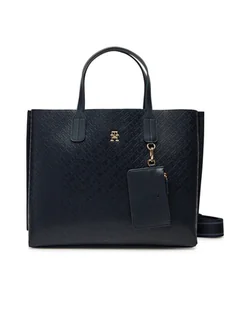 Tommy Hilfiger Torebka Th Distinct Satchel Mono AW0AW17174 Granatowy - Torebki damskie - miniaturka - grafika 1