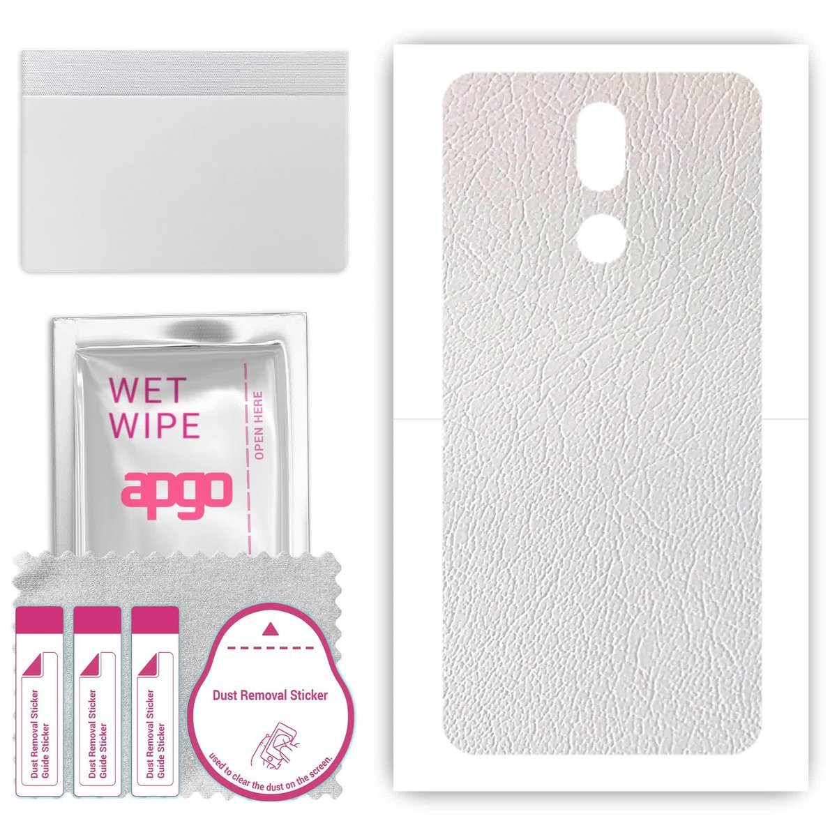 Folia naklejka skórka strukturalna na TYŁ do LG K40 - Skóra Biała - apgo SKINS