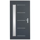 Drzwi zewnętrzne - Drzwi zewnętrzne wejściowe stalowe szyba silver (lustro weneckie) Novia antracytowe 90 lewe Wiśniowski - miniaturka - grafika 1