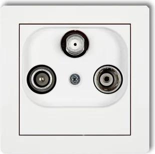 Karlik Gniazdo antenowe Deco RTV-SAT końcowe 1,5dB biały mat 25DGS - Gniazdka elektryczne - miniaturka - grafika 1