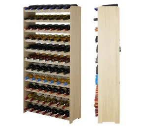 Dębowy Regał na Wino RW-22, 77 butelek Naturalny Drewno dębowe / Wamar-Sosenka - Pozostałe akcesoria barmańskie - miniaturka - grafika 1