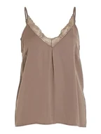 Koszulki i topy damskie - Bestseller A/S Damski top z koronką Vicava V-Neck Lace Singlet/Su-Noos, Brown Lentil, 36 - miniaturka - grafika 1