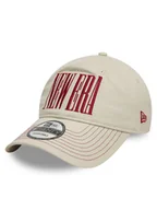 Czapki i chusty sportowe męskie - New Era Czapka z daszkiem Wordmark 9TWENTY 60595444 Beżowy - miniaturka - grafika 1