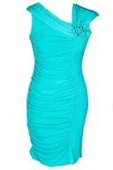 Sukienki - Sukienka FSU198 TURKUS ŚREDNI - Fokus - miniaturka - grafika 1