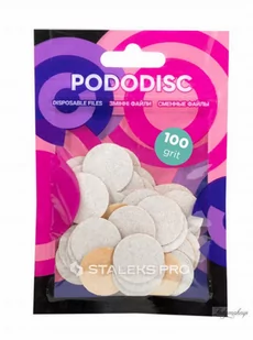 Staleks - Pro Pododisc - Disposable Files - Wymienne nakładki na dysk pedicure - rozm.M - 20 mm - 100 grit. - 50 szt. - White - Pielęgnacja stóp - miniaturka - grafika 1