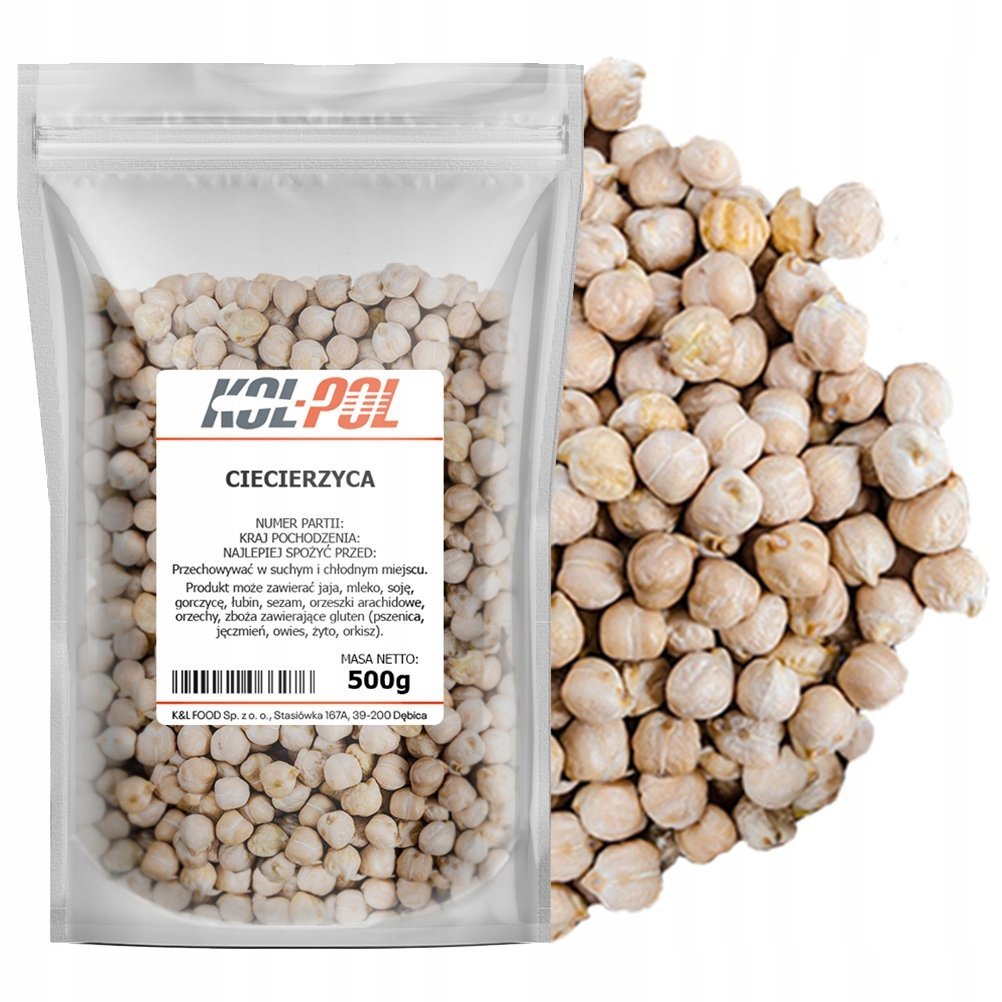 CIECIERZYCA 500g Cieciorka ziarno naturalne źródło białka jakość Kol-Pol
